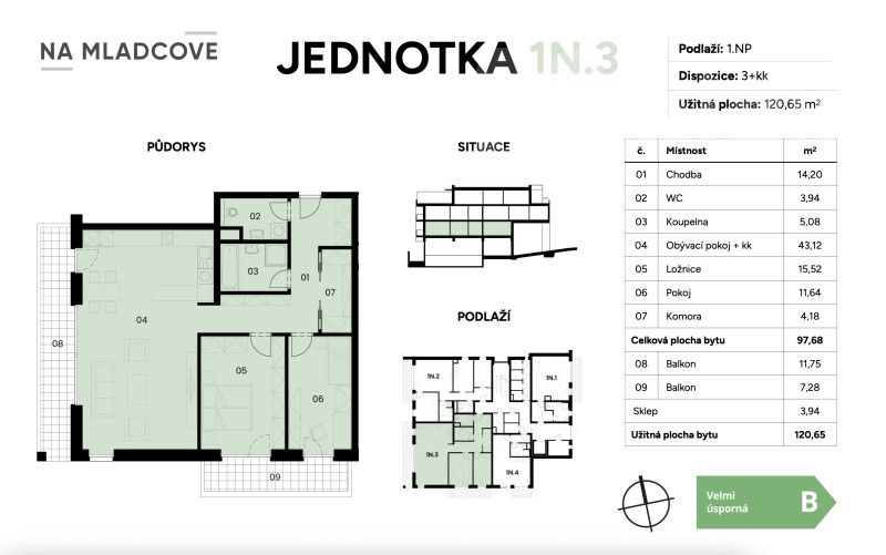 3+kk, Návesní, Zlín Mladcová, 121 m² - 2