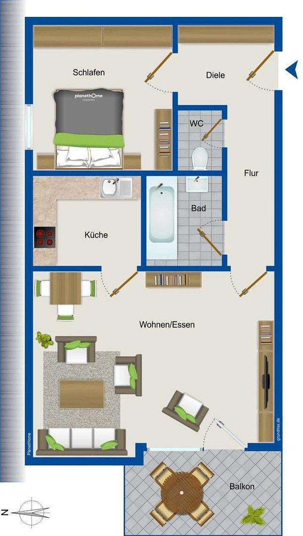 2+1, Erlenweg 6, , Bavorsko, 45 m² - 1