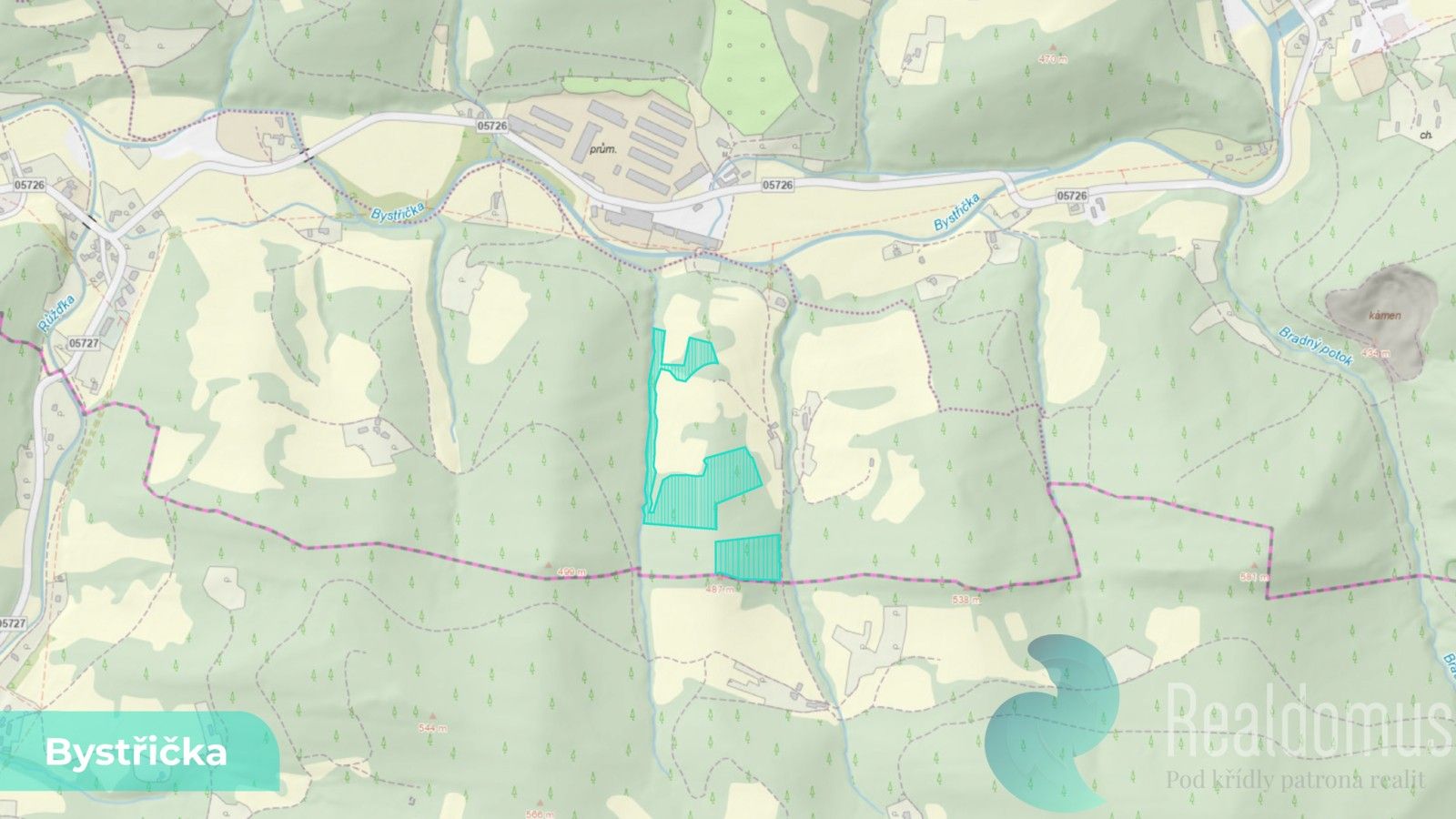 Prodej les - Bystřička, 16 784 m² - 2