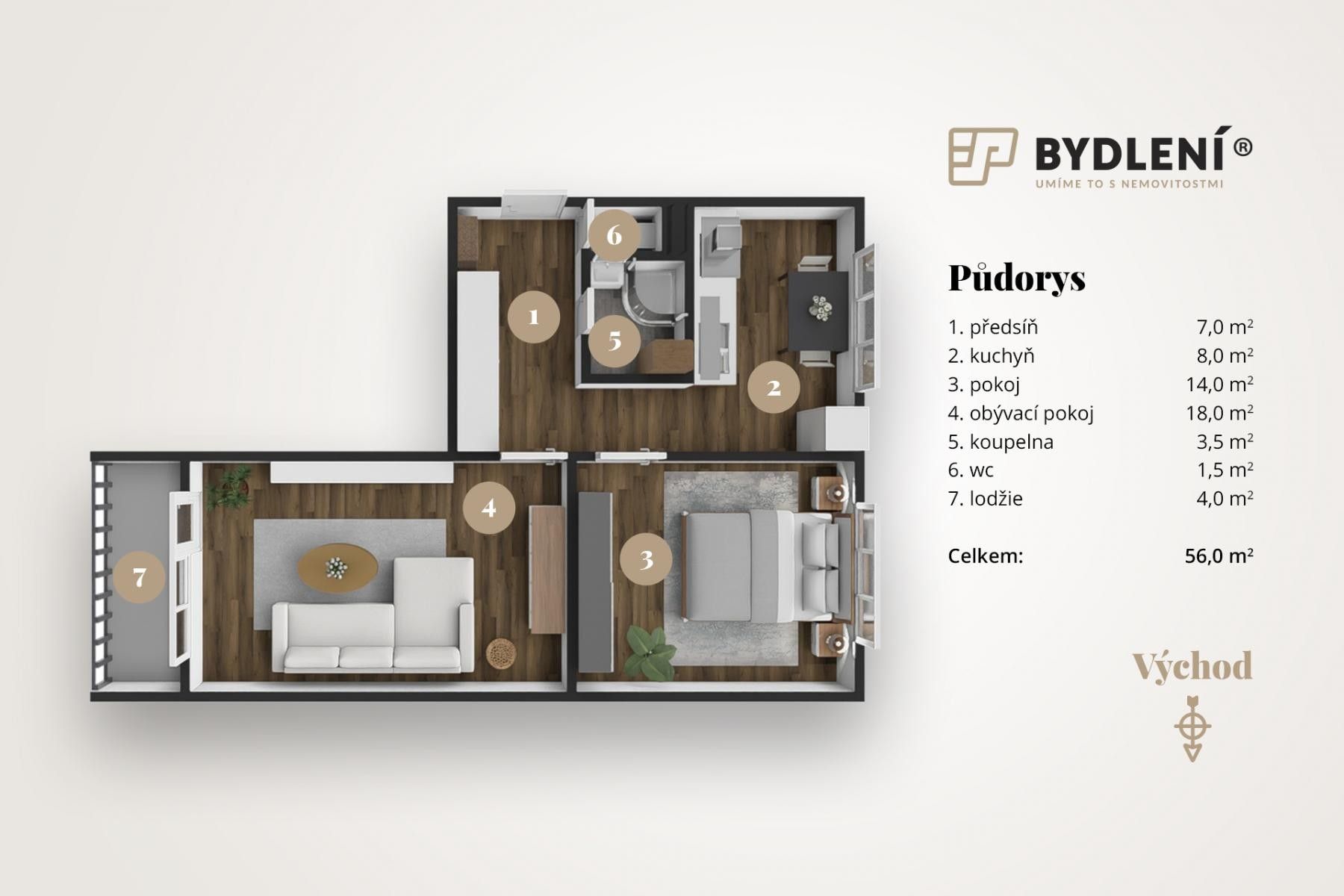 Byt 2+1 · 56 m² · Podkrušnohorská, Litvínov - 4