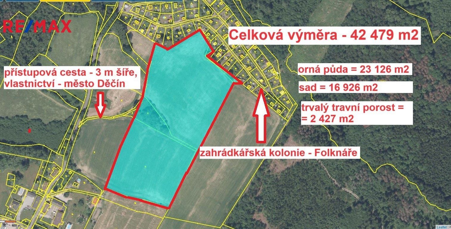 Prodej zemědělský pozemek - Děčín, Česko, 42 279 m²
