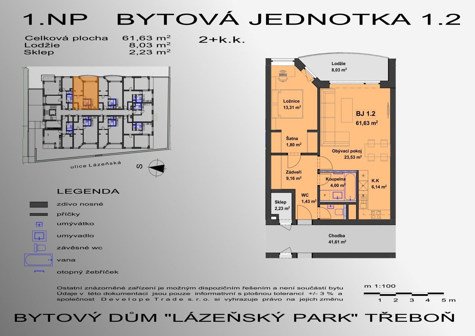 2+kk, Lázeňská, Třeboň Ii, 64 m²