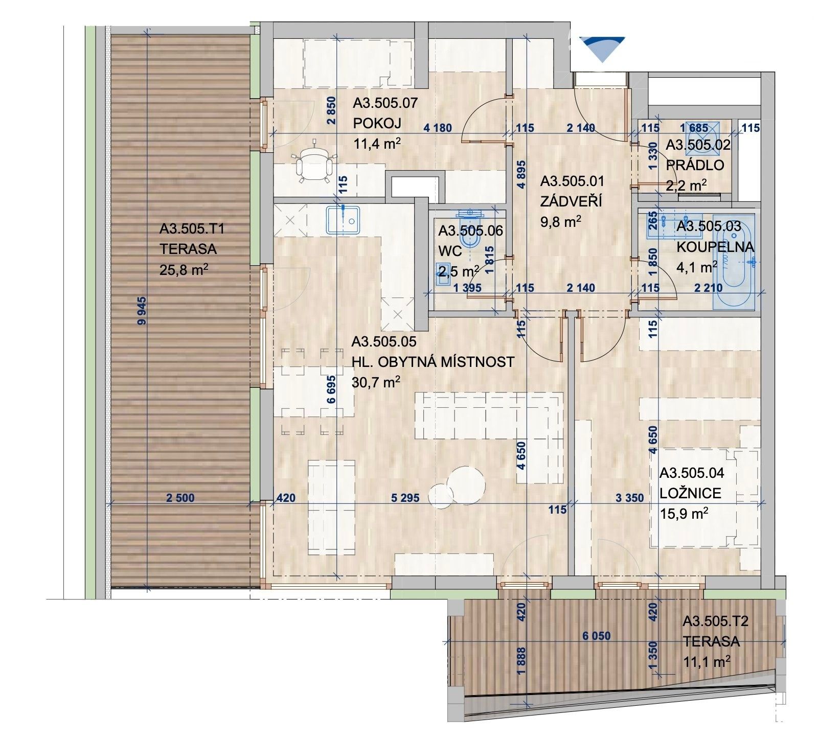 3+kk, Komárovská, Brno Komárov, 113 m²