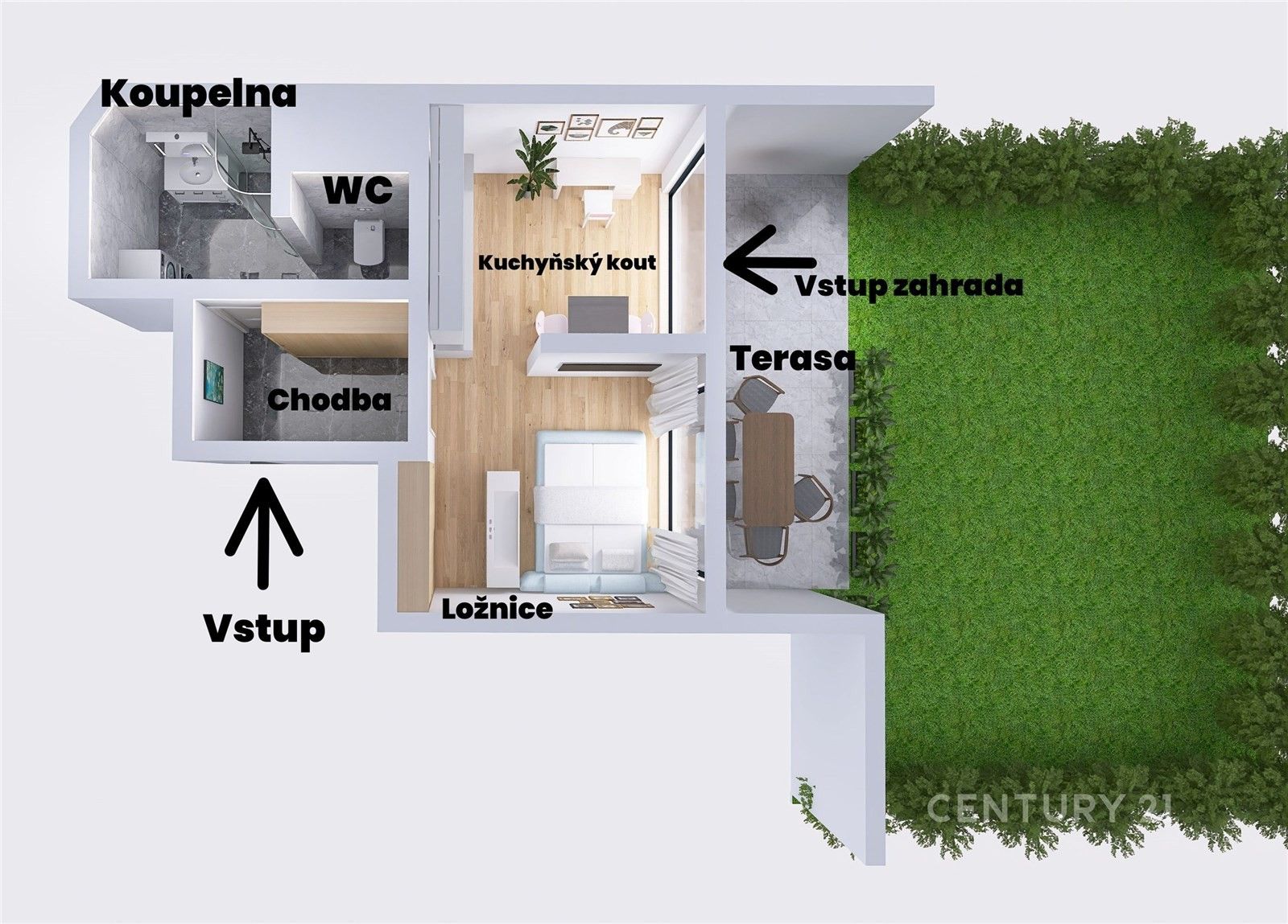 Pronájem byt 1+kk - Šternovská, Praha, 34 m²
