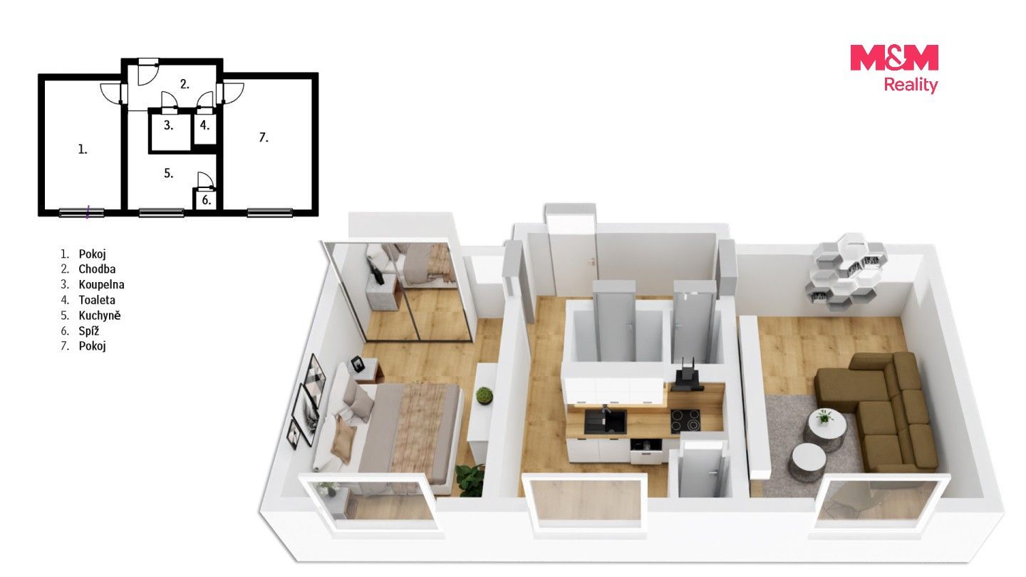 Byt 2+1 · 52 m² · Horova, Karviná - 4