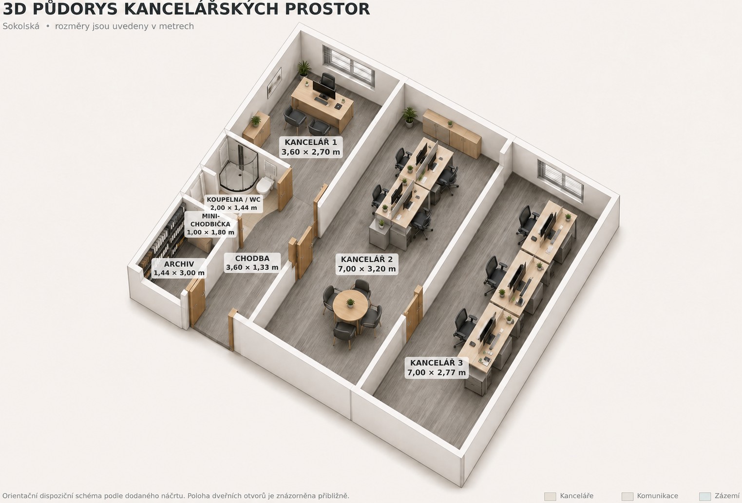 Pronájem kancelář - Sokolská, Brno, 65 m² - 5