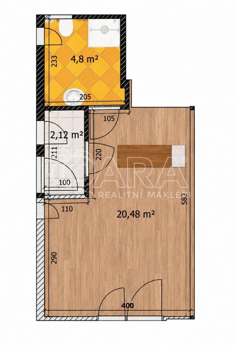 Pronájem byt 1+kk - Živcových, Praha Stodůlky, 28 m² - 2