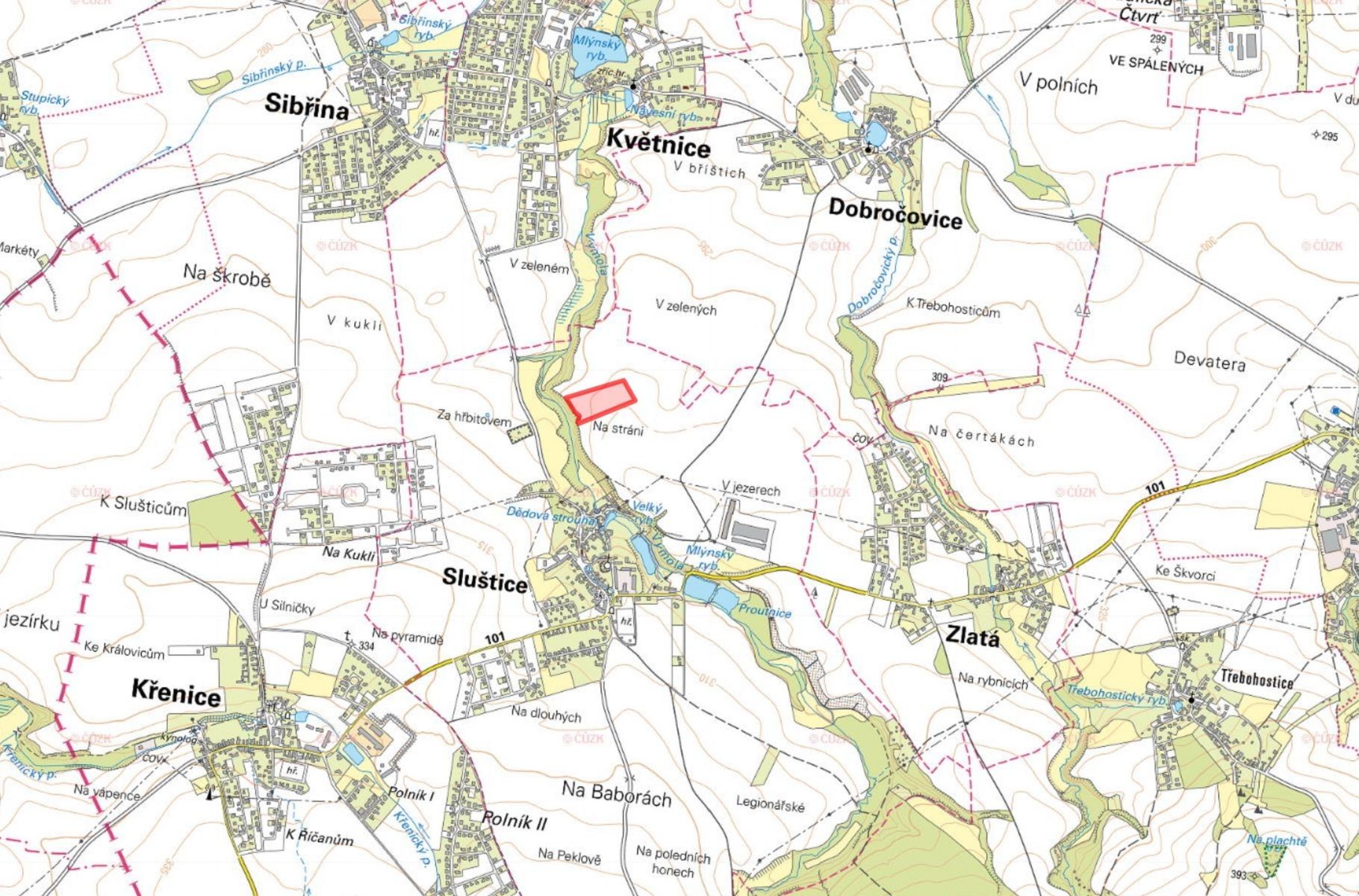 Zemědělské pozemky, Sluštice