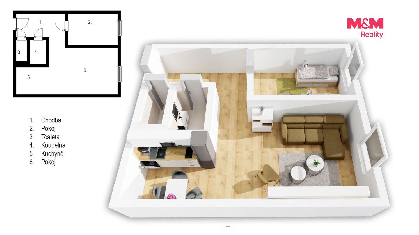 Byt 2+kk · 43 m² · Nad Stadionem, Králův Dvůr - 3