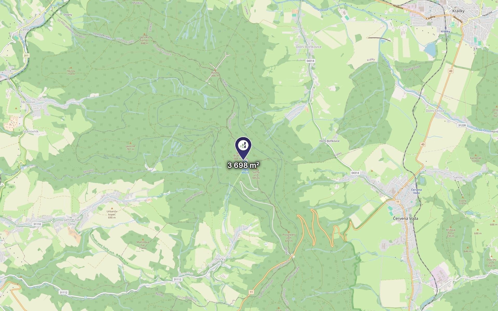 Pozemek · 3 698 m² · Orličky - 3