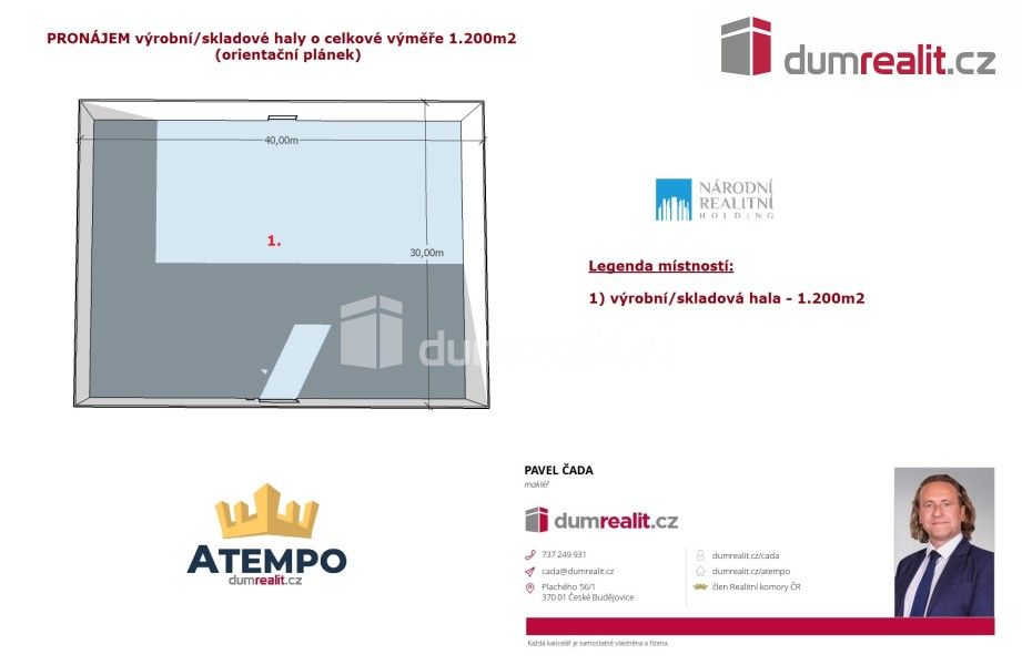 Výrobní prostory · 1 200 m² · U Sirkárny, České Budějovice - 3