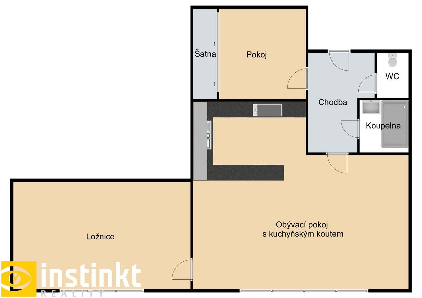3+kk, U vinohradské nemocnice, Praha 3 - Vinohrady, 59 m² - 2