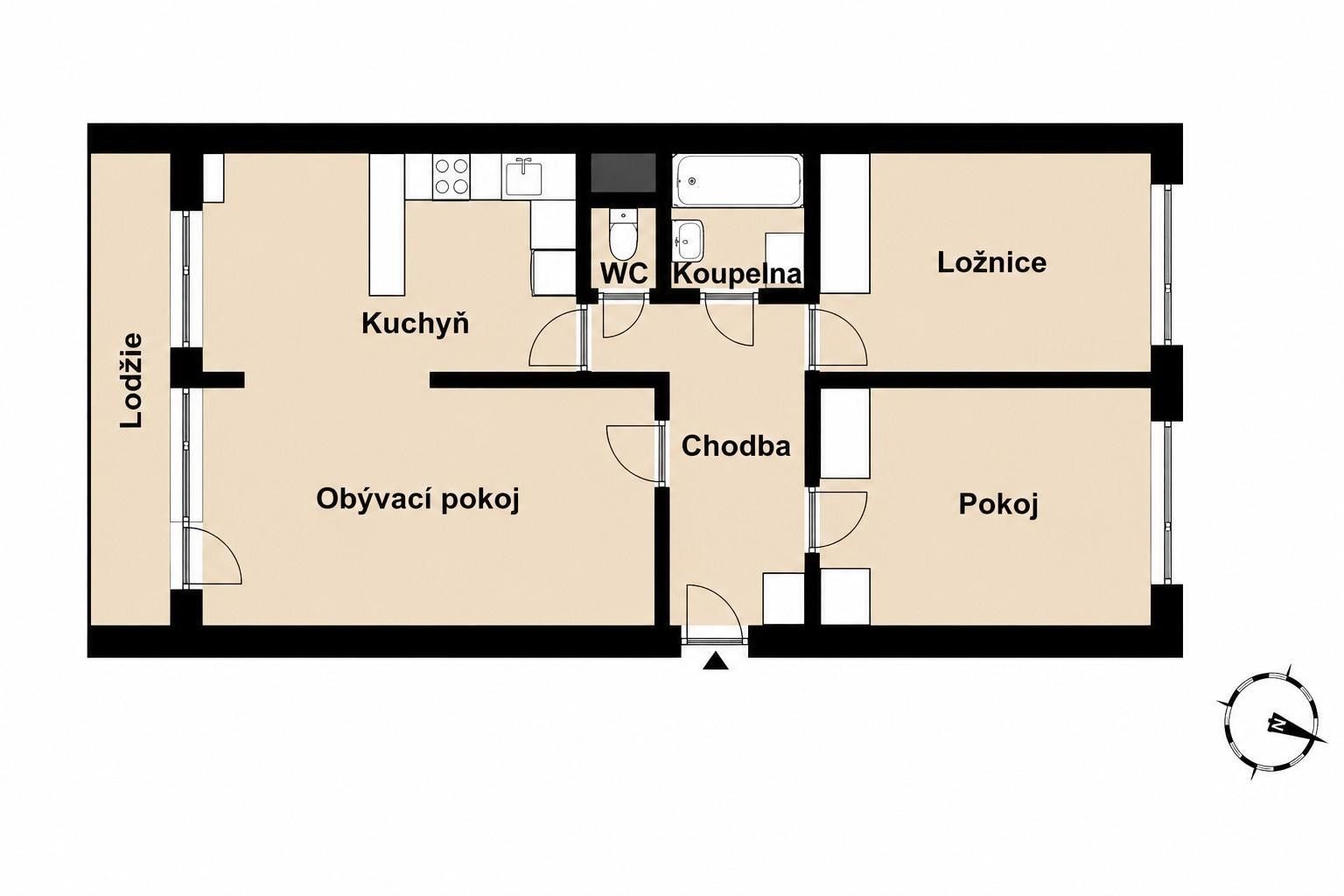 Byt 3+kk · 75 m² · Lečkova, Praha - 3