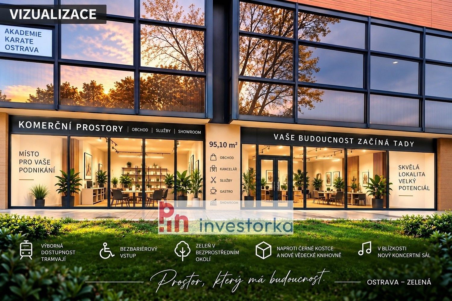 Obchodní prostory, Zelená, Ostrava, 95 m² - 1