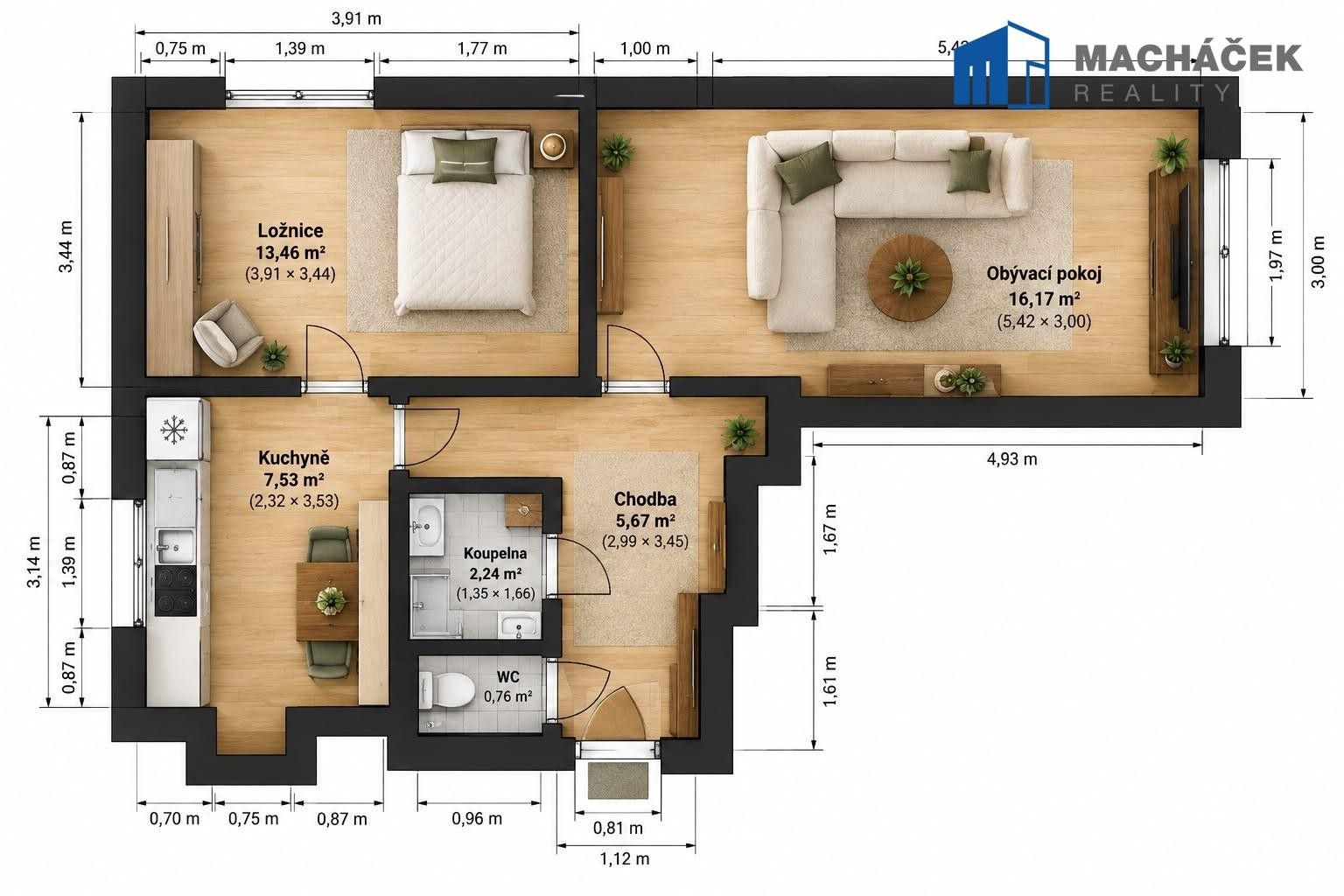 Byt 2+1 · 50 m² · Jungmannova, Duchcov - 3