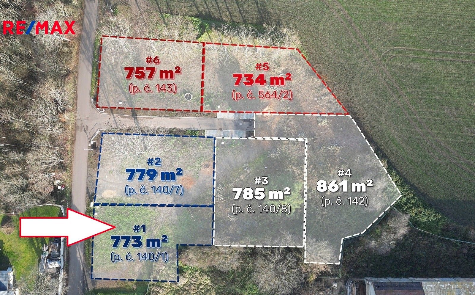 Pozemky pro bydlení, Lišnice, 773 m²
