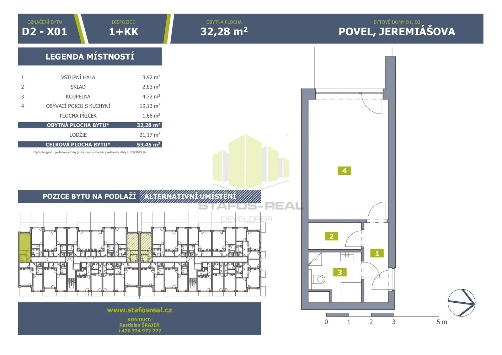 Byt 1+kk · 32 m² · Jeremiášova, Olomouc Povel - 3