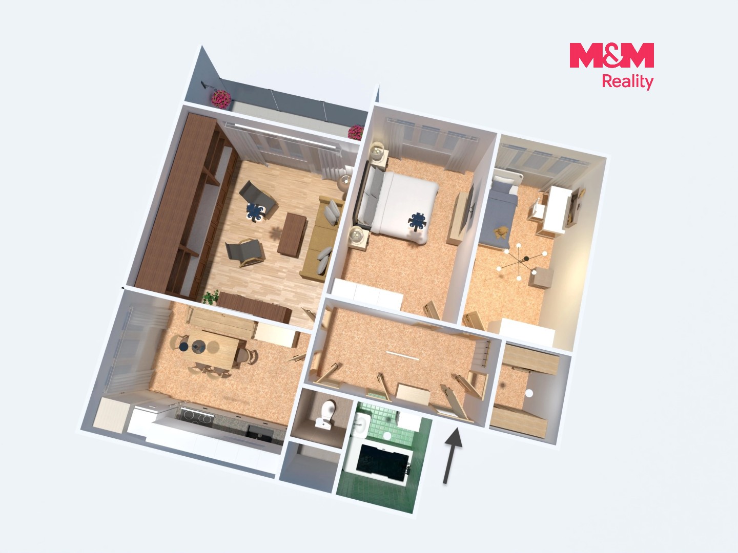 Byt 3+1 · 87 m² · Školní, Příbram - 3