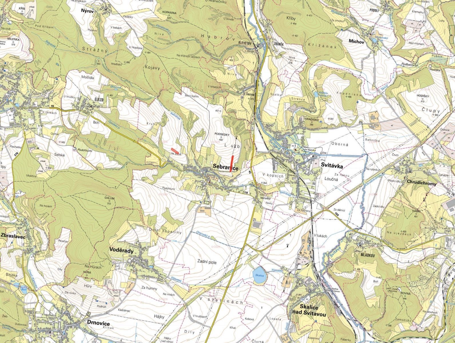 Zemědělské pozemky, Sebranice