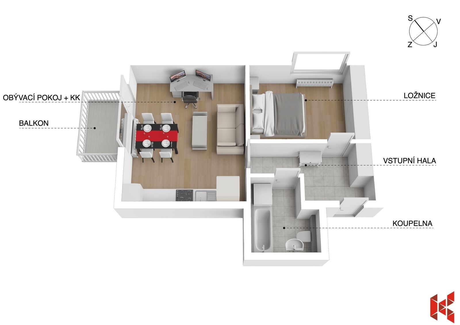 2+kk, Ječná 1877, Hostivice, 48 m² - 2