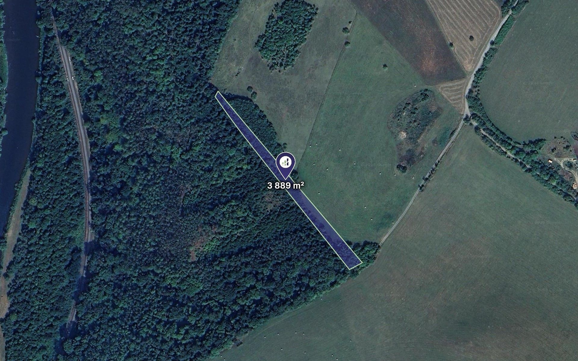 Louky, Zbečno, 3 889 m² - 1