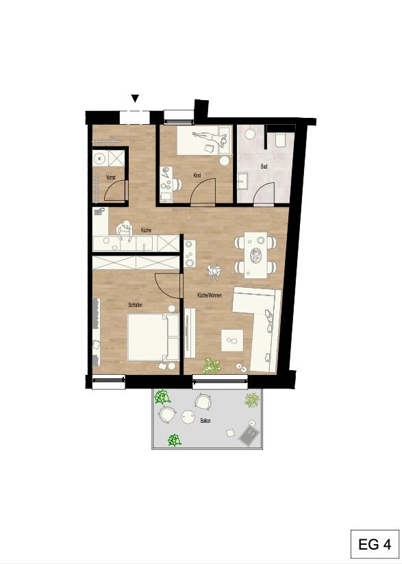3+1, Bahnhofstrasse 52, , Hessen, 63 m² - 1