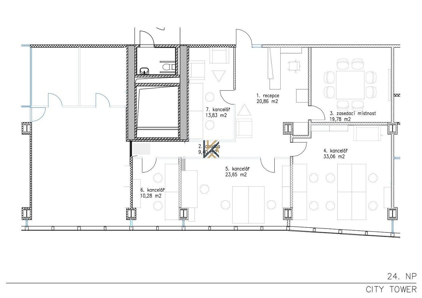 Kanceláře, Hvězdova, Praha 4 - Nusle, 142 m² - 2