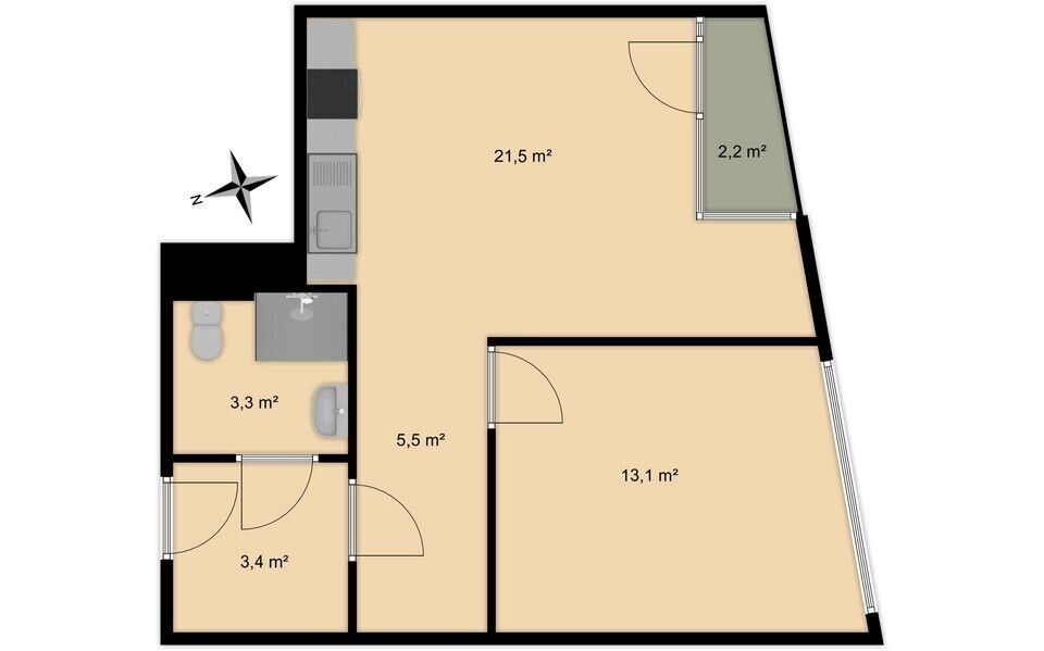 Pronájem byt 2+kk - U dělnického cvičiště, Praha, 49 m²