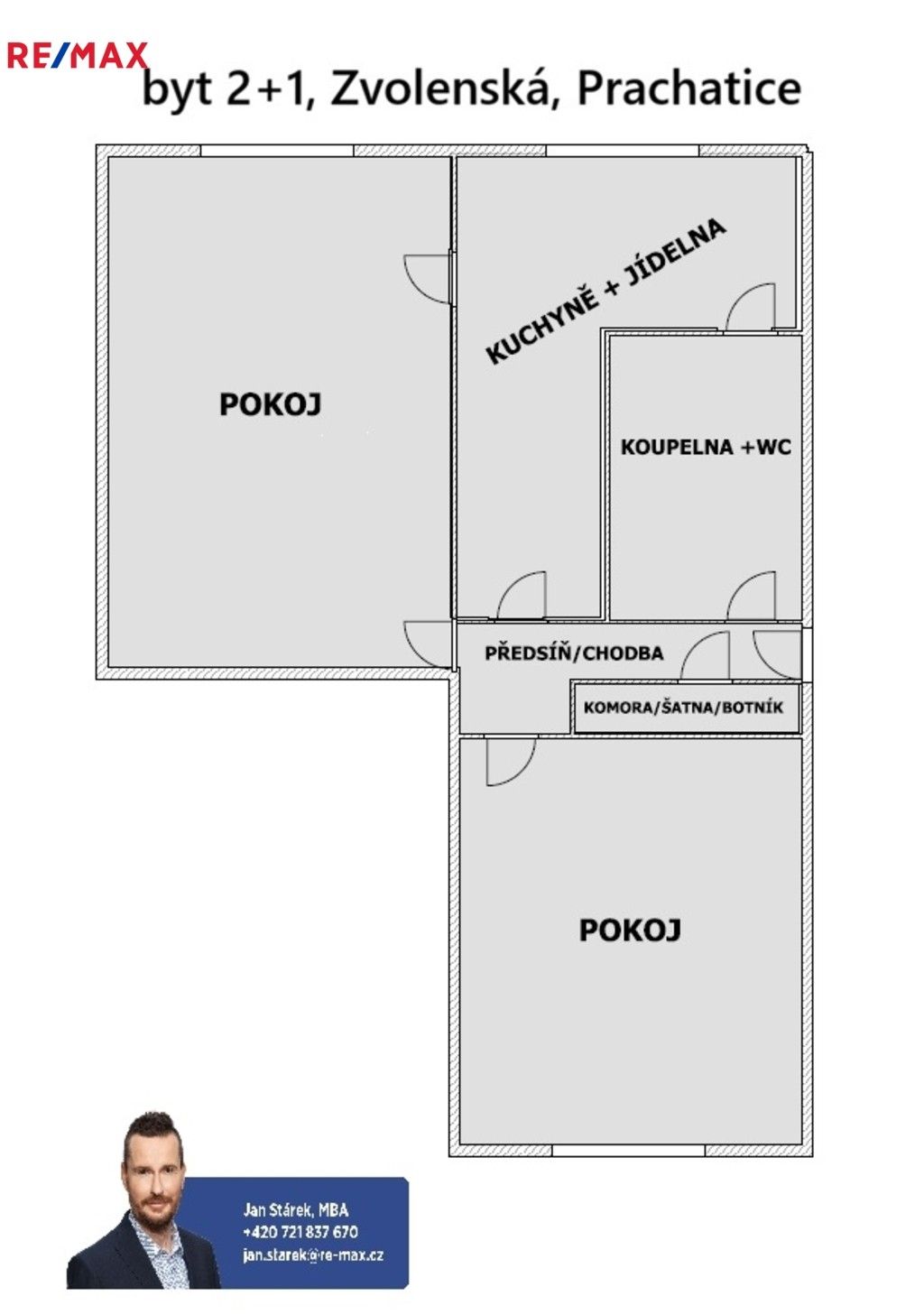 Prodej byt 2+1 - Zvolenská, Prachatice, 61 m²