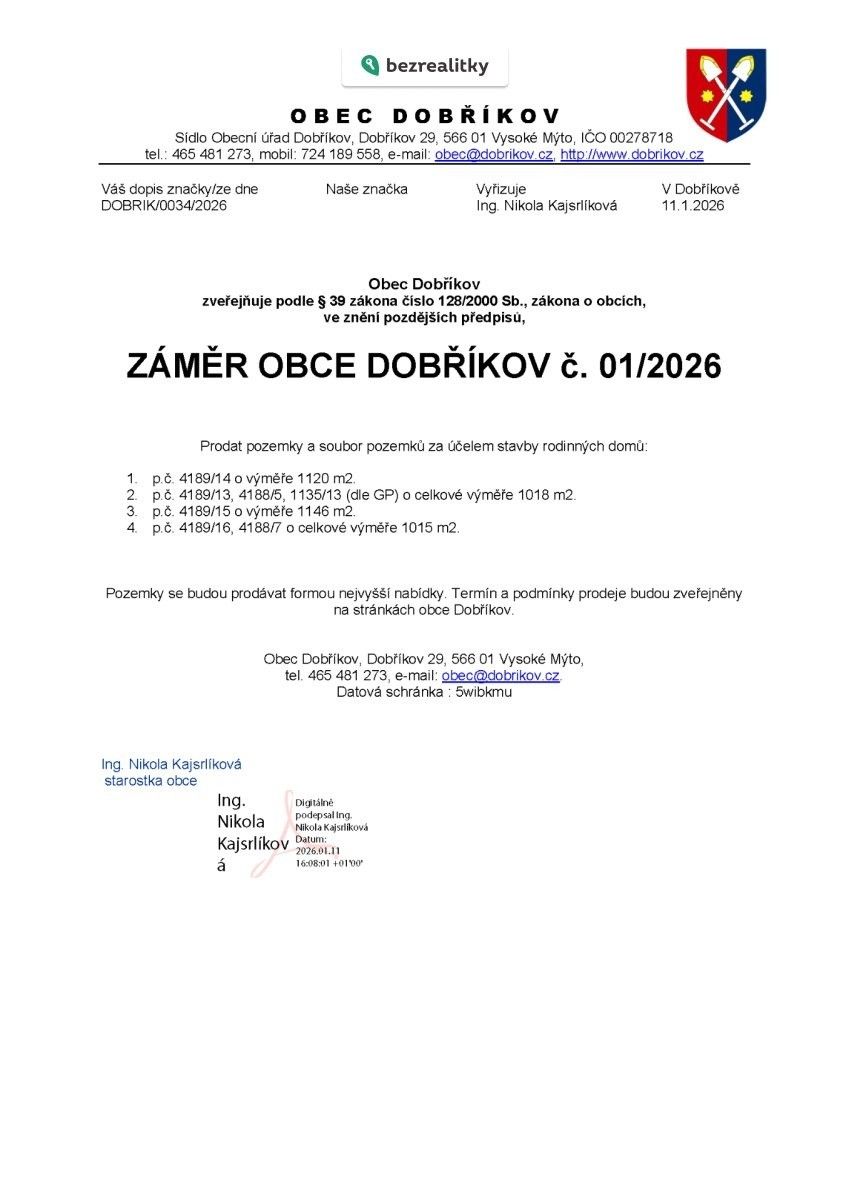 Pozemek pro bydlení · Dobříkov - 3