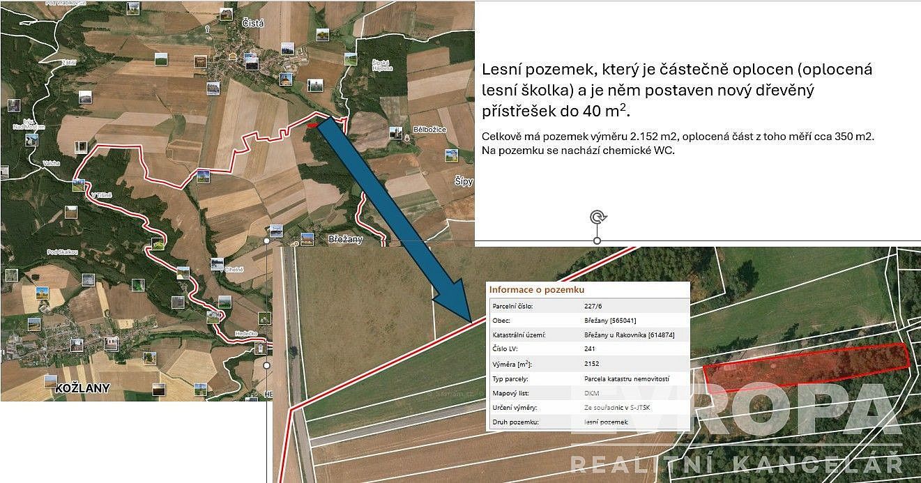 Les, 2 152 m²