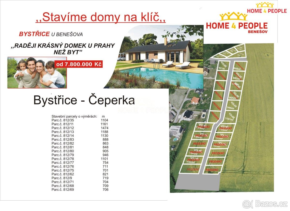 Pozemky pro bydlení, Bystřice u Benešova, 257 51