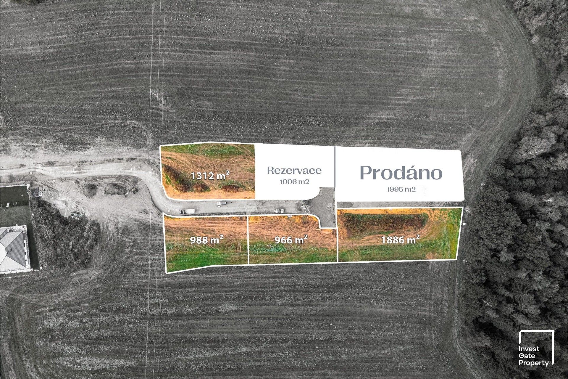 Pozemky pro bydlení, Lišovská, Hůry