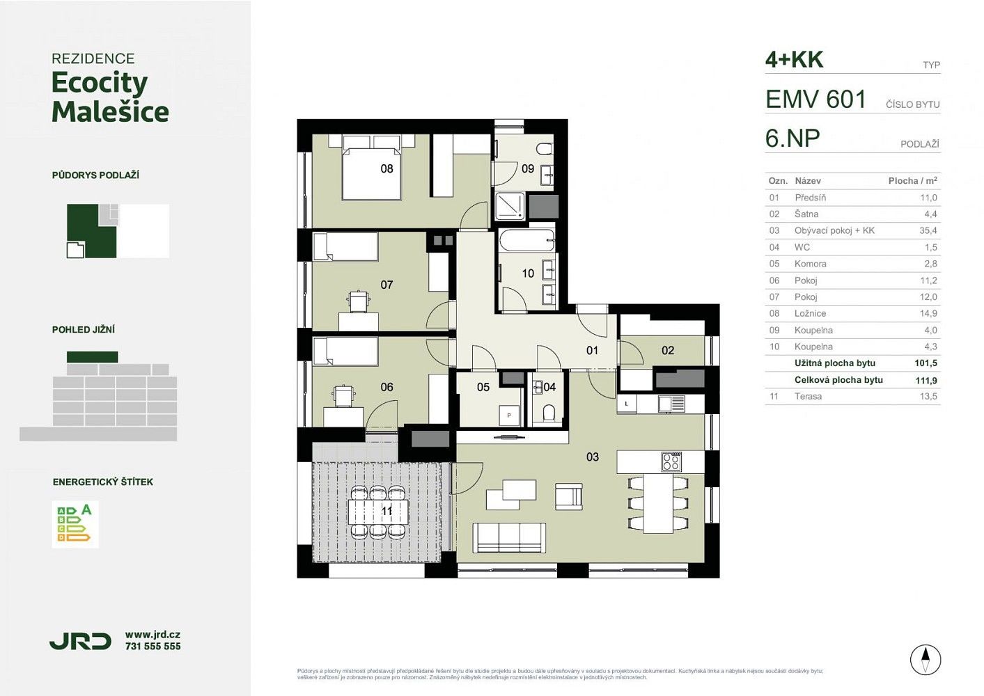 4+kk, Univerzitní, Praha 10 - Malešice, 112 m² - 2