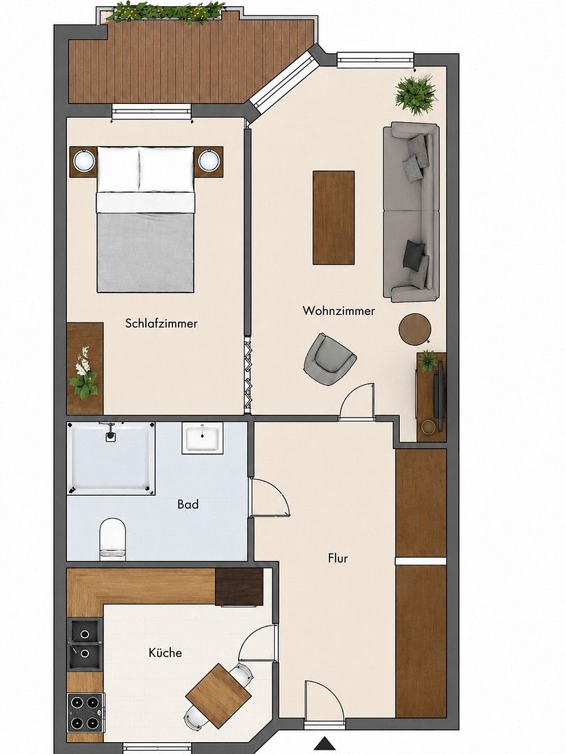 2+1, Kurt-Schumacher-Str. 152, , Severní Porýní-Vestfálsko, 56 m² - 1