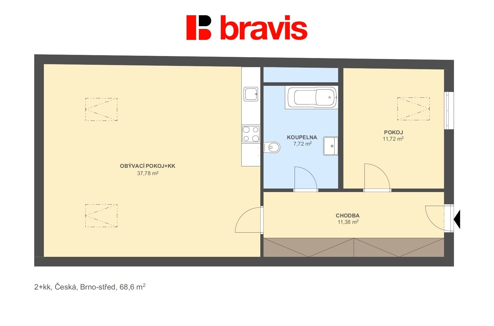 Pronájem byt 2+kk - Jakubská, Brno Brno-město, 69 m² - 5