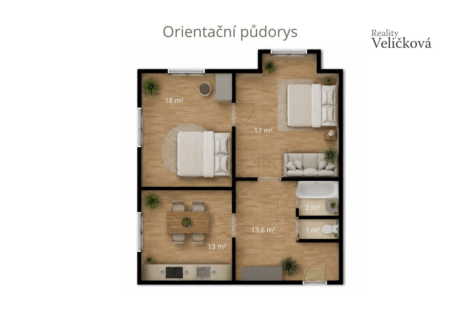 Byt 2+1 · 60 m² · Břetislavova, Hradec Králové - 3
