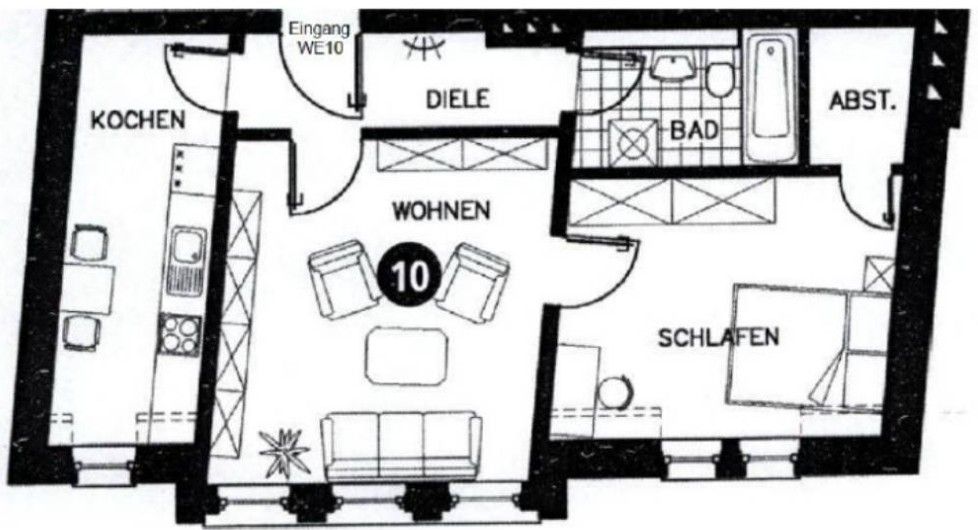 2+1, Erfurt Krämpfervorstadt Thüringen 99085, 52 m² - 1