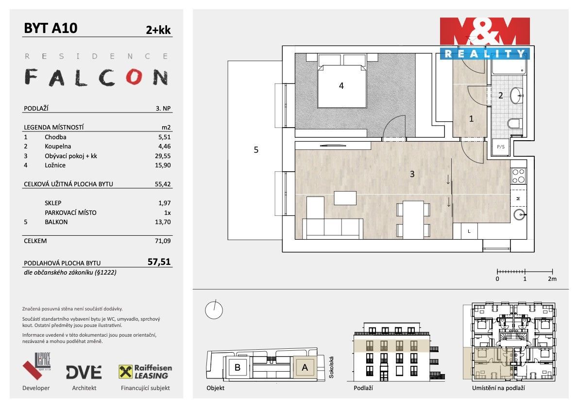 Prodej byt 2+kk - Sokolská, Mělník, 57 m²