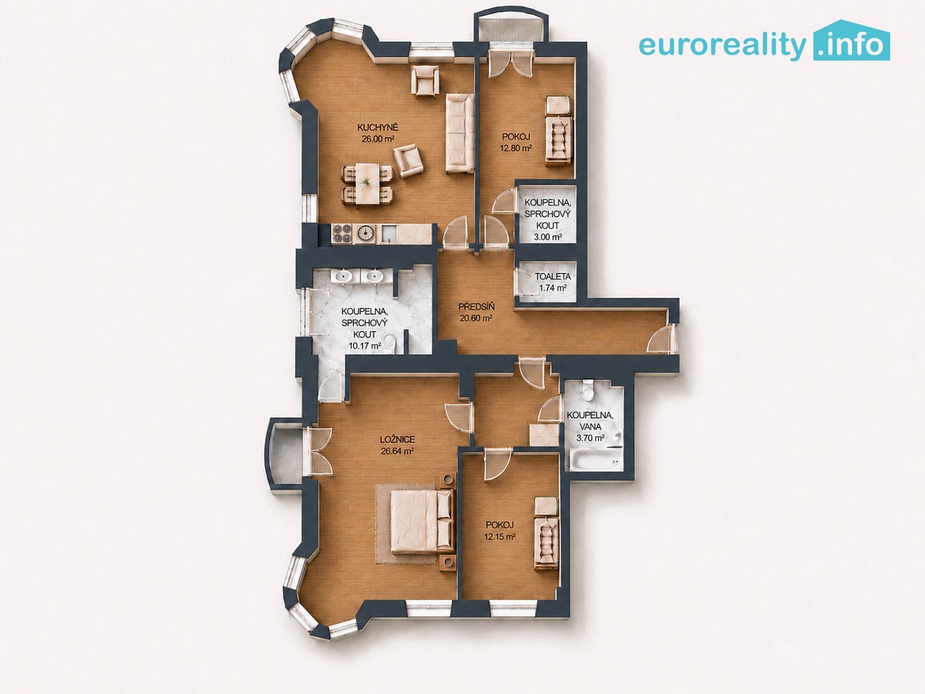 Prodej byt 4+kk - Zeyerova, Mariánské Lázně - Úšovice, okres Cheb, 117 m² - 5