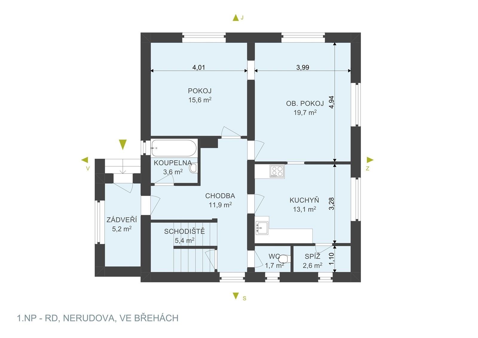 Rodinný dům · 123 m² · Nerudova  , Břehy - 4