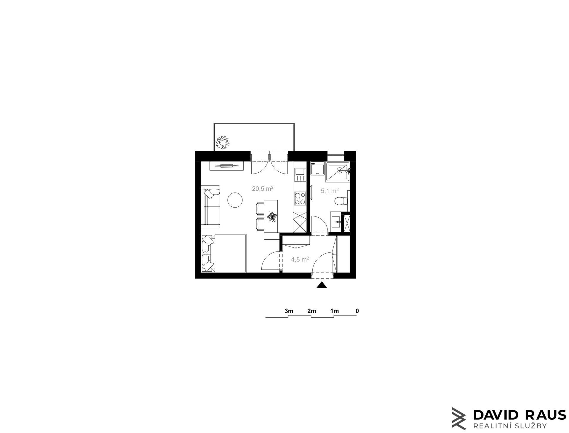 Prodej byt 1+kk - Forota, Bystřice nad Pernštejnem, 30 m²