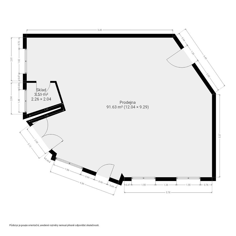Pronájem obchodní prostory - Uherské Hradiště, 95 m² - 5