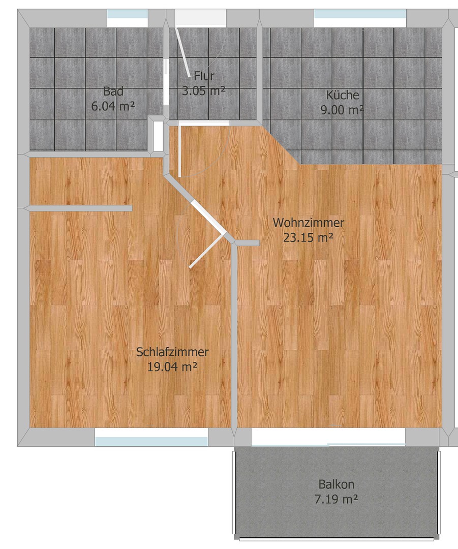 2+1, Dresdener Straße 1, , Bavorsko, 64 m² - 1