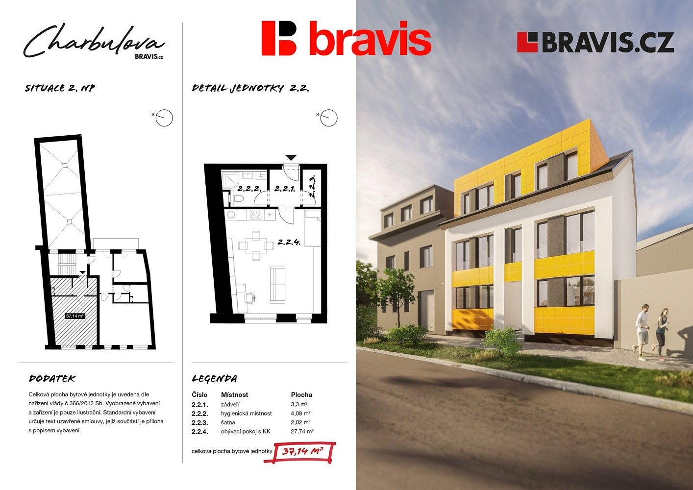 Pronájem byt 1+kk - Brno - Černovice, okres Brno-město, Jihomoravský kraj, 37 m² - 5