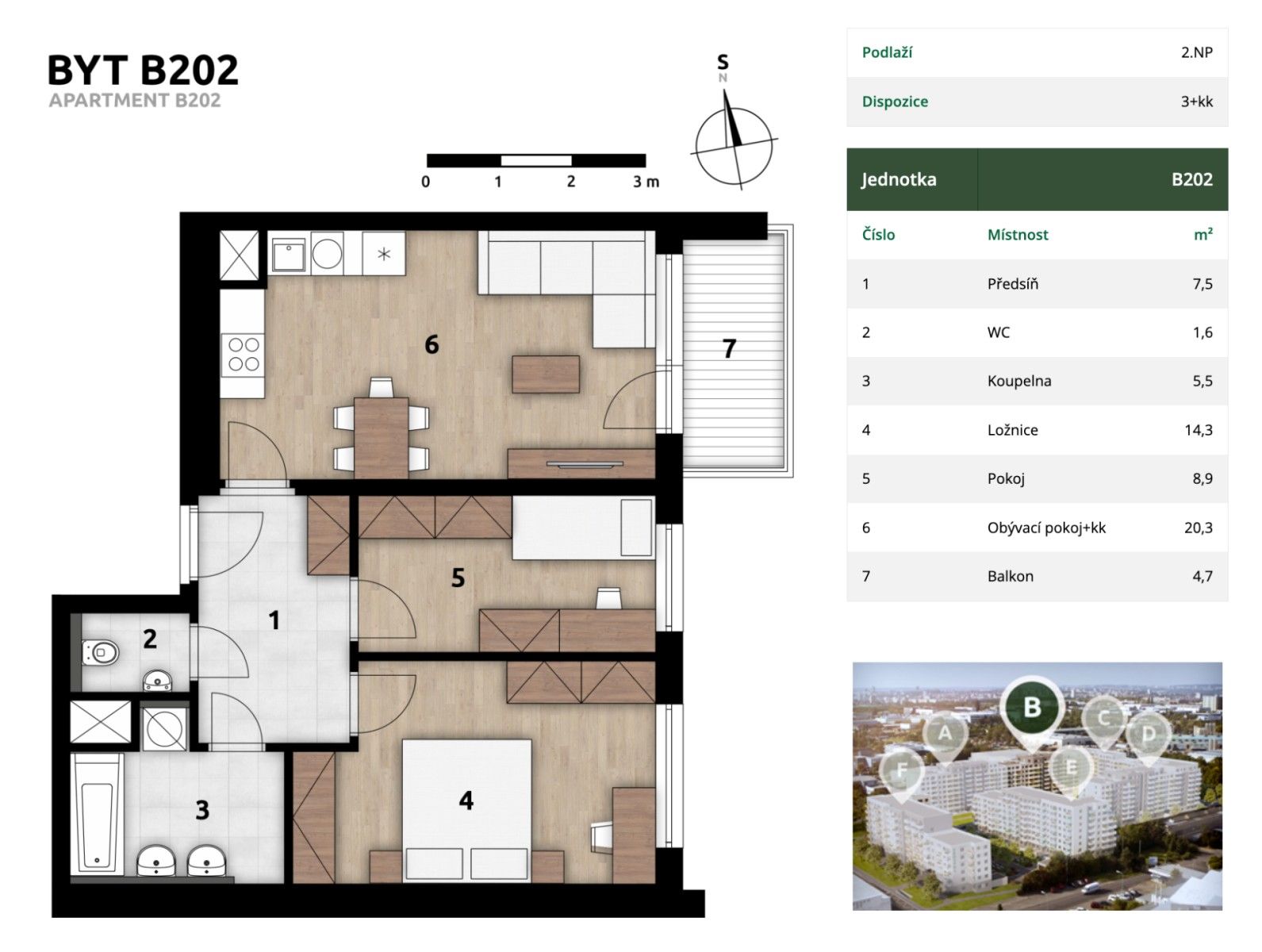3+kk, Arnošta Staňka, Praha - Hostivař, 62 m² - 2