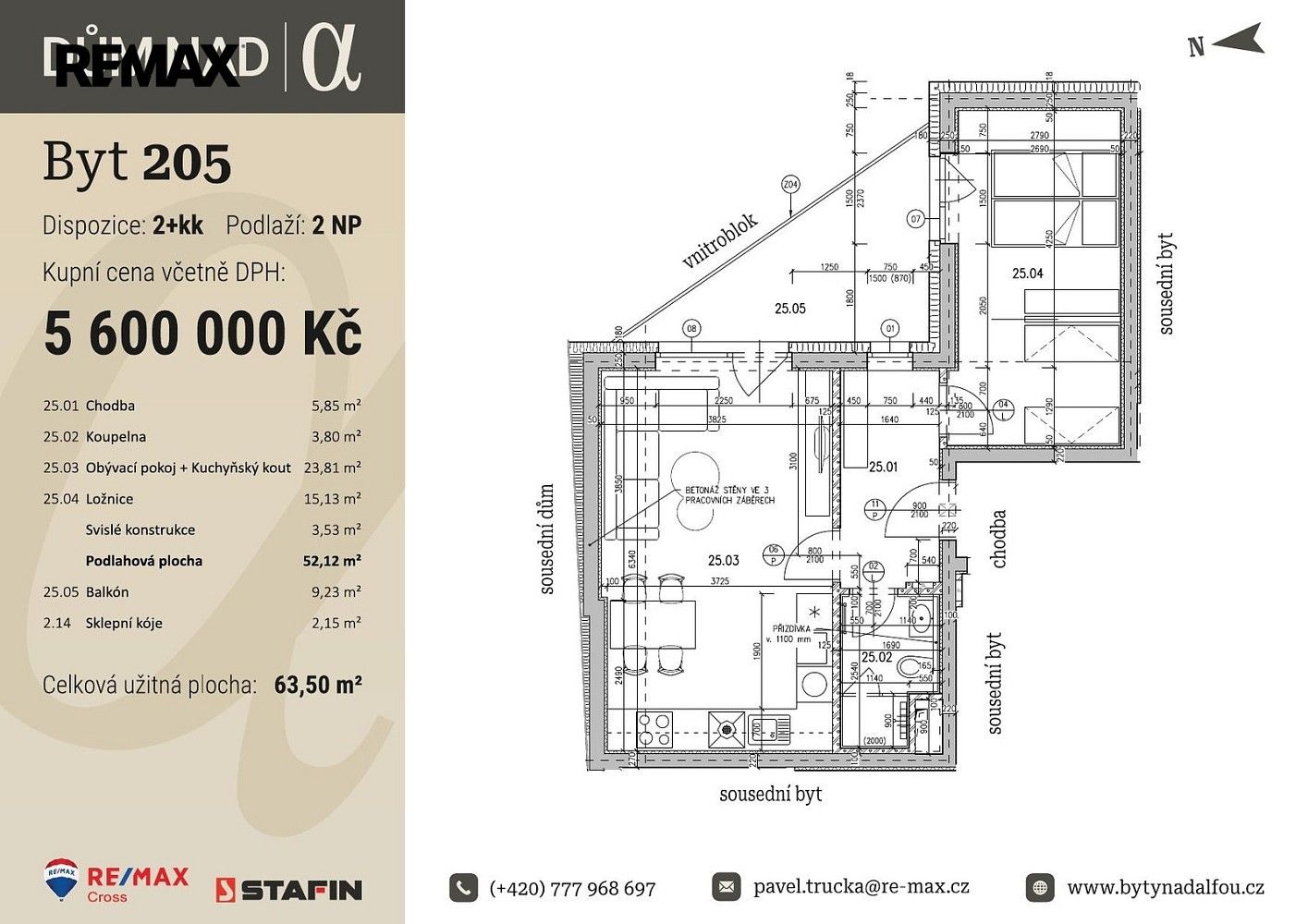 2+kk, Plzeň, okres Plzeň-město, Plzeňský kraj, 52 m² - 2