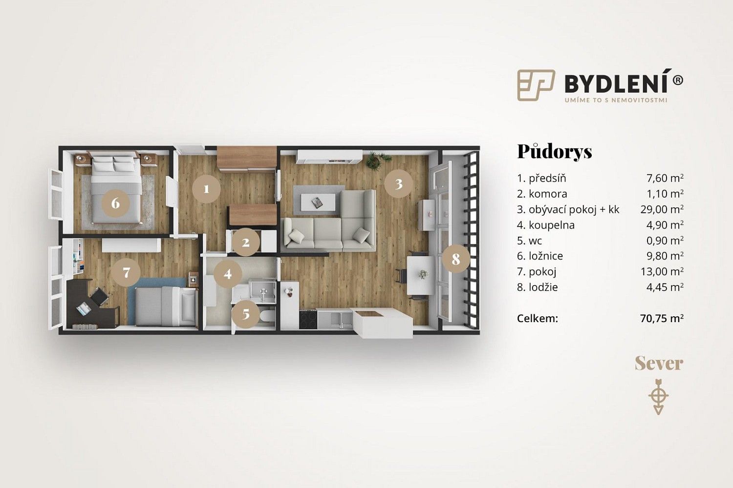 3+kk, Teplice - Trnovany, Ústecký kraj, 70 m² - 2