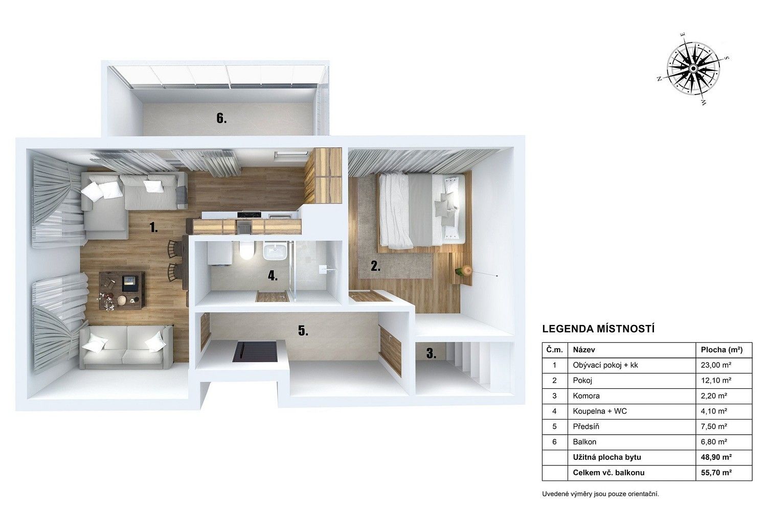 Byt 2+kk · 62 m² · Krnkova, Praha 4 - Michle - 4