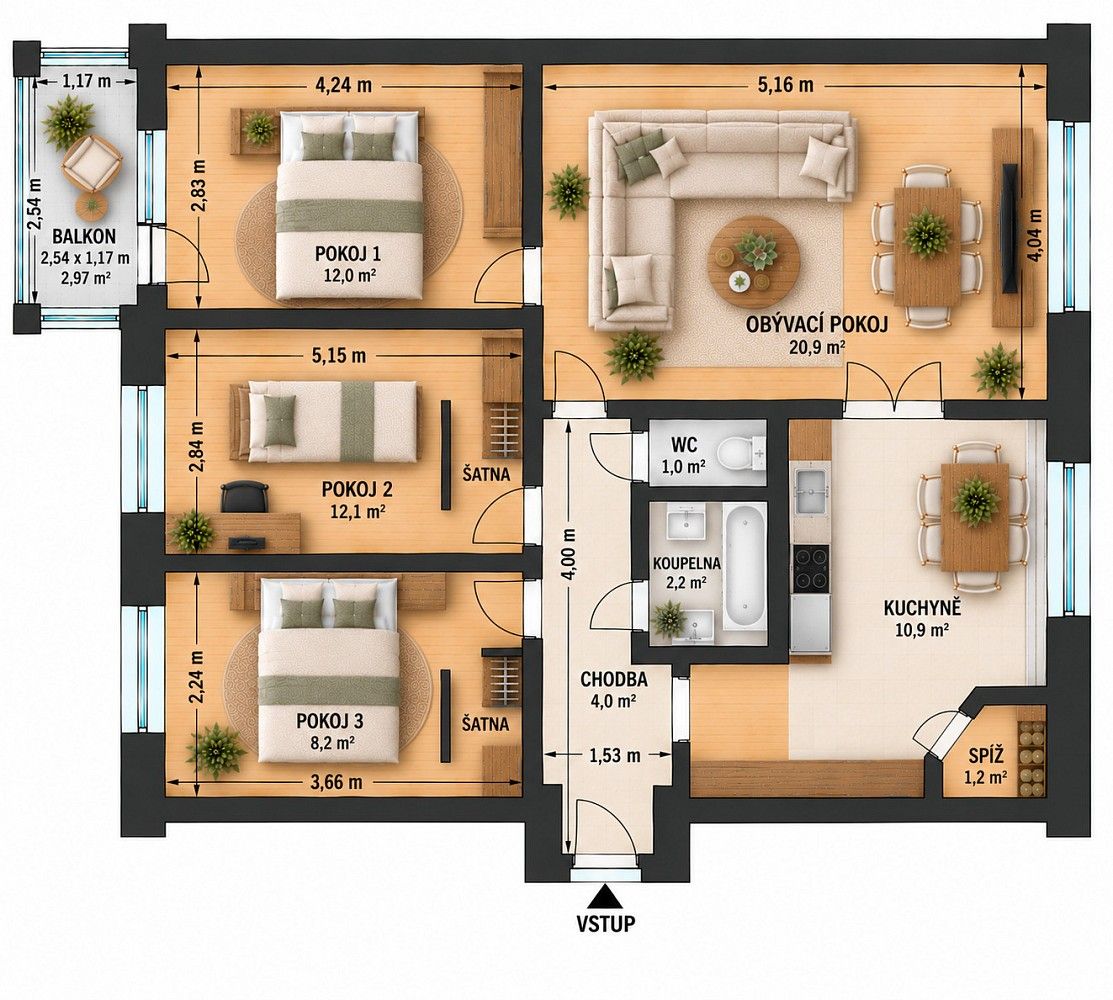 Prodej byt 4+1 - Krumpach, Zábřeh, okres Šumperk, 84 m² - 5